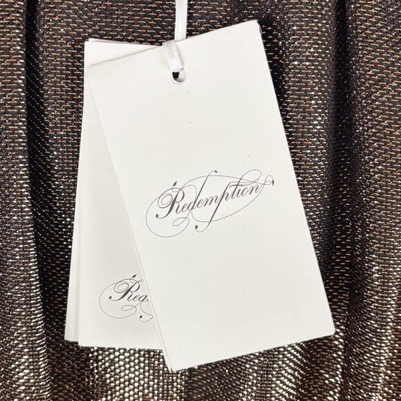 Redemption Draped Mini Dress Medium Brown NWT - Picture 8 of 11